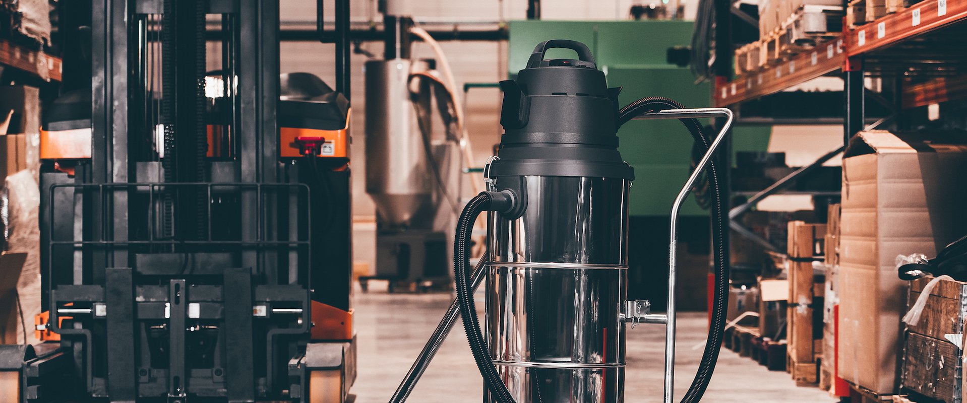 Professional floor-cleaning equipment in use